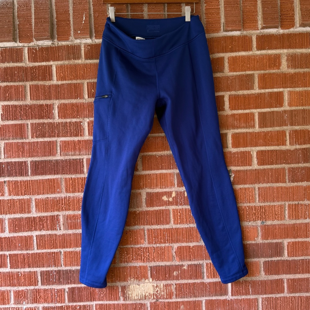 Patagonia cobalt blue fleece lined polartec women’s leggings medium
